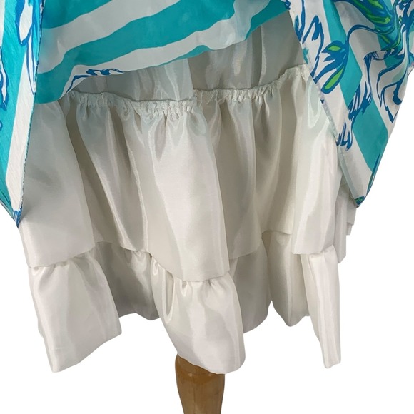 Lilly Pulitzer Strapless Langley Dress Shorely Blue Tossing The Line Floral Sz 0 - Picture 6 of 13